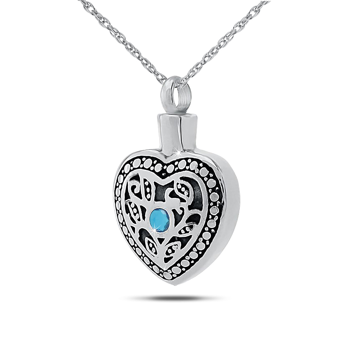 December w/ Blue Topaz Stainless Steel Keepsake